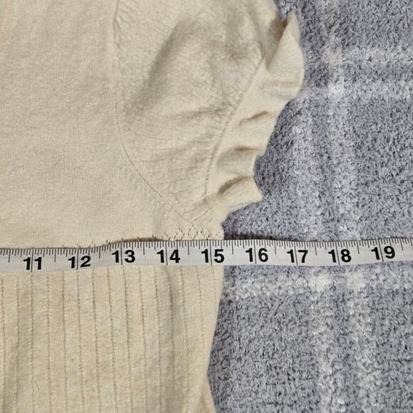 Juicy Couture Y2k Cream ButtonDown Cardigan Ruffles Wool Cashmere Women Size XL - Picture 8 of 9